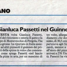 Gianluca Passetti nel Guinnes dei primati della Pizza